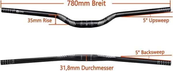 FIFTY-FIFTY MTB 780mm Riser Handlebar Widen your electric scooter handlebars to a comfortable width with the FIFTY-FIFTY mountain bike handlebars.